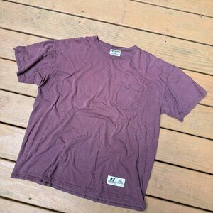 Russell Athletic Pro Cotton Maroon Pocket t-shirt Size Large